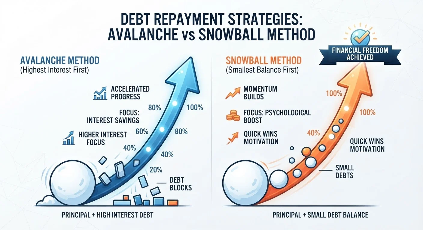 The Debt Avalanche and Debt Snowball Methods, Side by Side